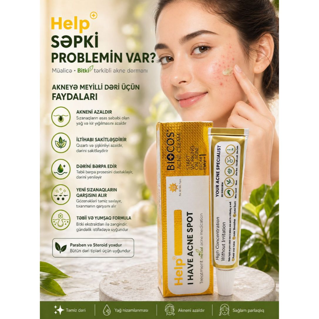 Biocos Acne Cream – Sızanaqlara Qarşı Üz Kremi